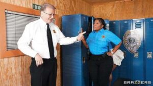 A busty female guard wanted to have some fun with her girlfriend
